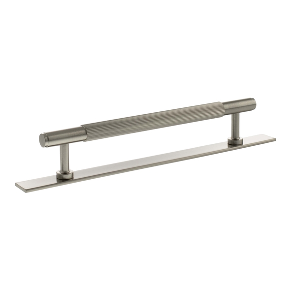 MHCLB17160SN � 160mm c/c � Satin Nickel � Millhouse Brass Battersea Linear T-Bar Cabinet Pull Handle on Plate