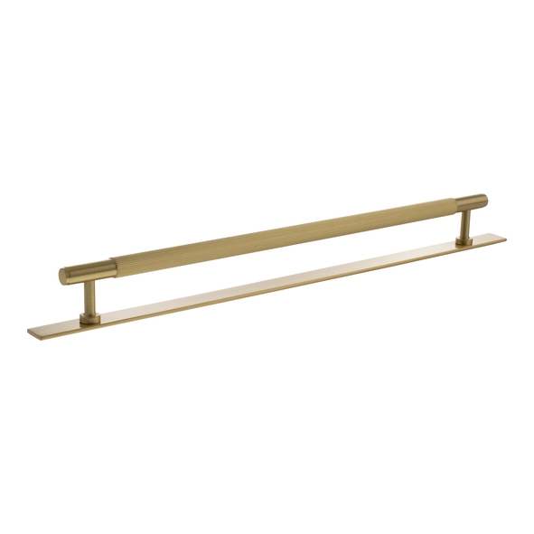 MHCLB17320SB � 320mm c/c � Satin Brass � Millhouse Brass Battersea Linear T-Bar Cabinet Pull Handle on Plate