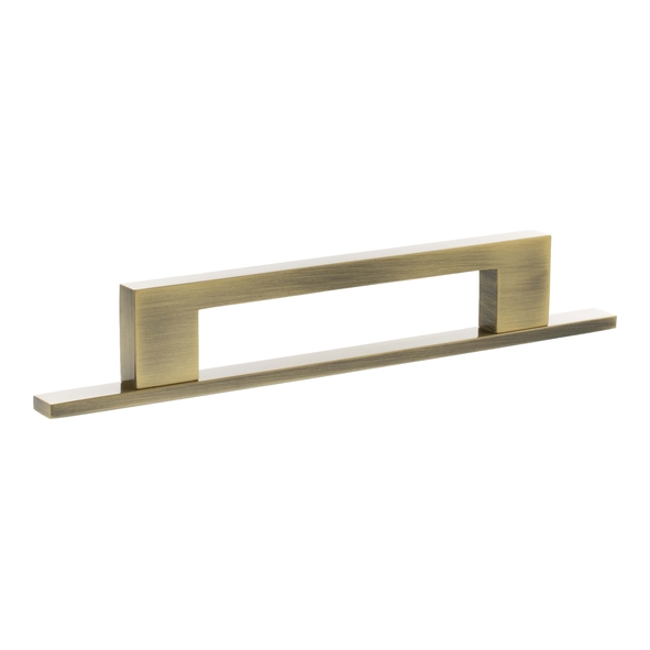 MHCNB17128AB � 128mm c/c � Antique Brass � Millhouse Brass Empire Slim Cabinet Pull Handle on Plate