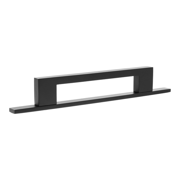 MHCNB17128MB � 128mm c/c � Matt Black � Millhouse Brass Empire Slim Cabinet Pull Handle on Plate