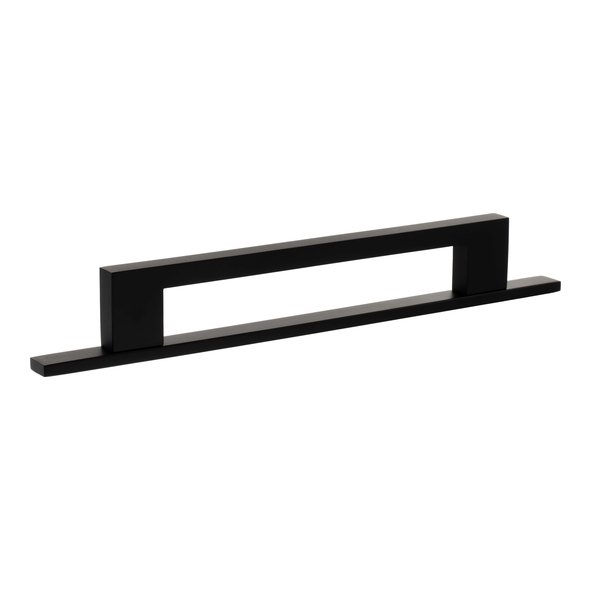 MHCNB17160MB � 160mm c/c � Matt Black � Millhouse Brass Empire Slim Cabinet Pull Handle on Plate