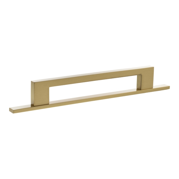 MHCNB17160SB � 160mm c/c � Satin Brass � Millhouse Brass Empire Slim Cabinet Pull Handle on Plate