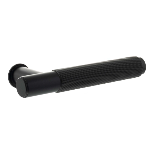 MHCR100MB � Matt Black � Millhouse Brass Crompton Knurled Levers on Concealed Round Rose