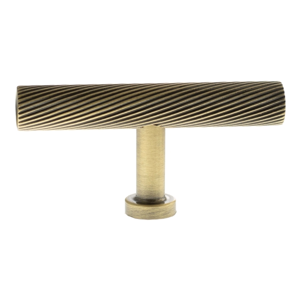 MHCS1675AB � 75mm � Antique Brass � Millhouse Brass Paddington Spiral T-Bar Cabinet Knob