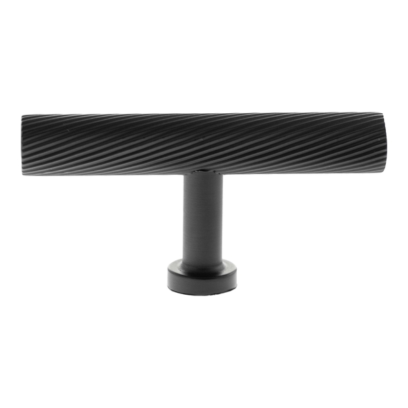MHCS1675MB � 75mm � Matt Black � Millhouse Brass Paddington Spiral T-Bar Cabinet Knob