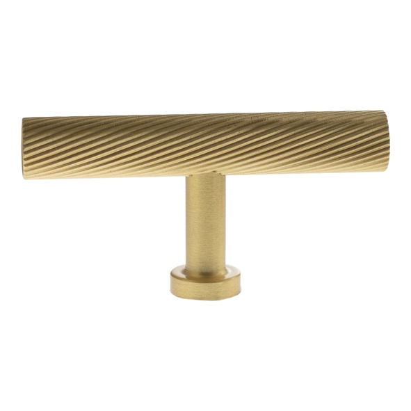 MHCS1675SB � 75mm � Satin Brass � Millhouse Brass Paddington Spiral T-Bar Cabinet Knob