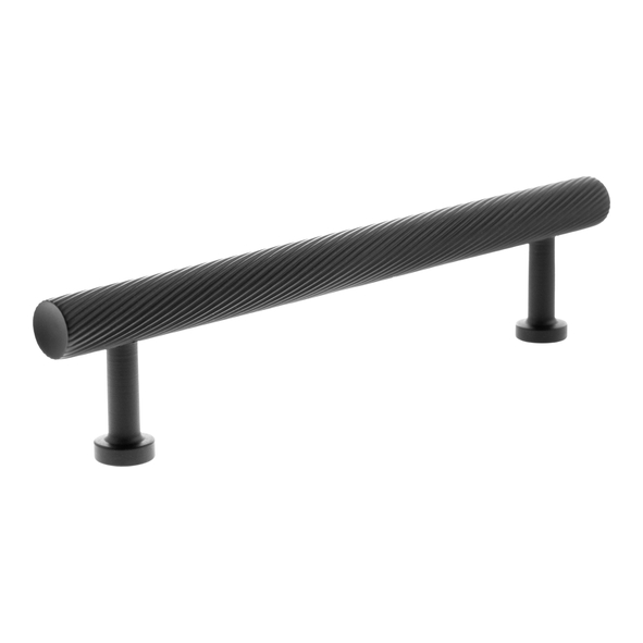 MHCS17128MB � 128mm c/c � Matt Black � Millhouse Brass Paddington Spiral T-Bar Cabinet Pull Handle