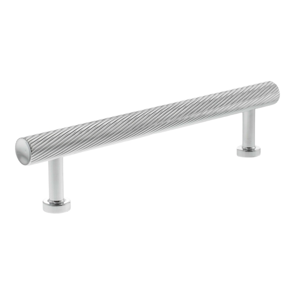 MHCS17128PC � 128mm c/c � Polished Chrome � Millhouse Brass Paddington Spiral T-Bar Cabinet Pull Handle