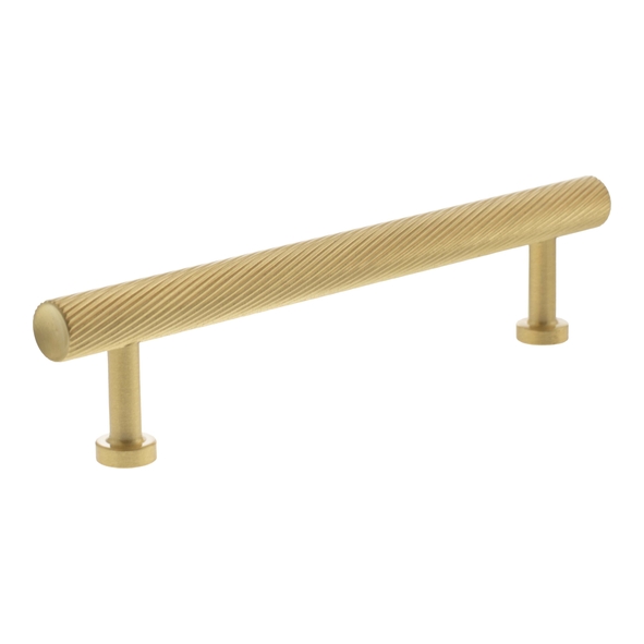 MHCS17128SB � 128mm c/c � Satin Brass � Millhouse Brass Paddington Spiral T-Bar Cabinet Pull Handle