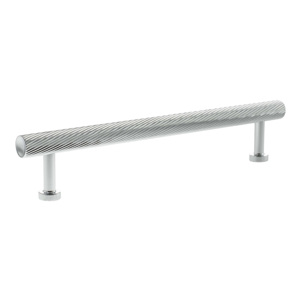 MHCS17160PC � 160mm c/c � Polished Chrome � Millhouse Brass Paddington Spiral T-Bar Cabinet Pull Handle
