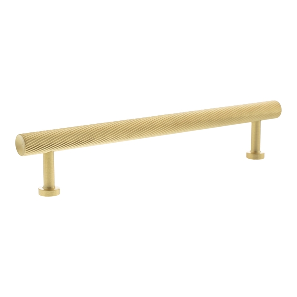MHCS17160SB � 160mm c/c � Satin Brass � Millhouse Brass Paddington Spiral T-Bar Cabinet Pull Handle