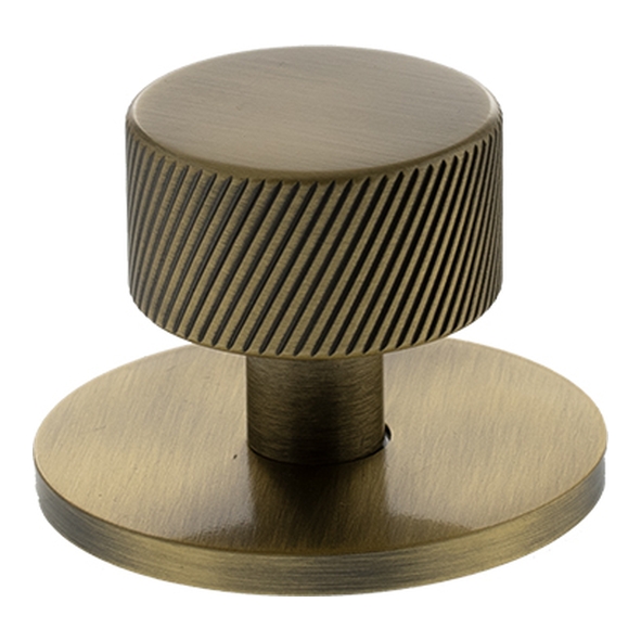 MHCSB1532AB � 32mm � Antique Brass � Millhouse Brass Paddington Spiral Round Cabinet Knob on Plate