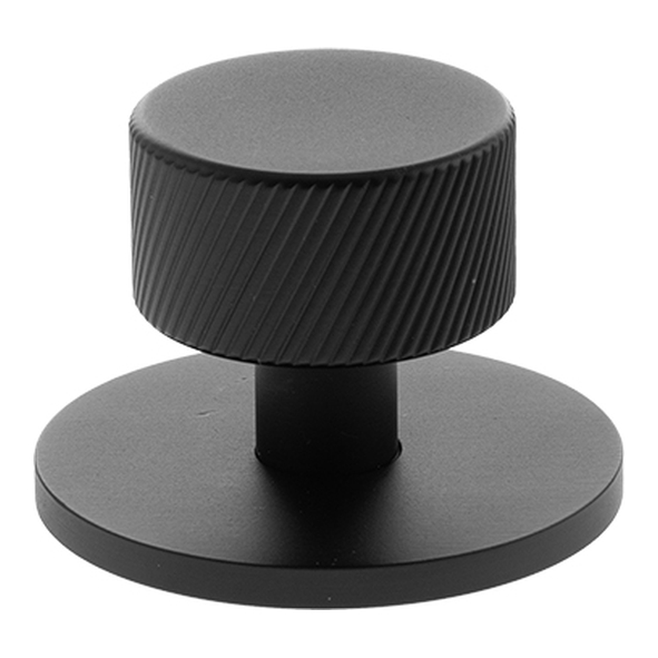 MHCSB1532MB � 32mm � Matt Black � Millhouse Brass Paddington Spiral Round Cabinet Knob on Plate