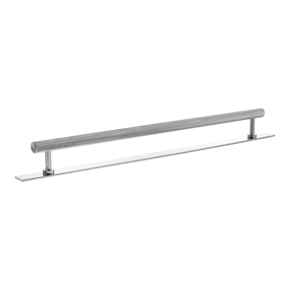 MHCSB17320PC � 320mm c/c � Polished Chrome � Millhouse Brass Paddington Spiral T-Bar Cabinet Pull Handle on Plate