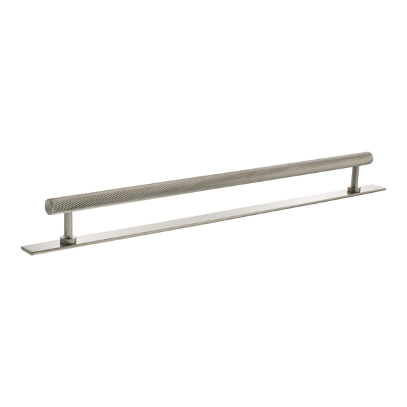 MHCSB17320SN � 320mm c/c � Satin Nickel � Millhouse Brass Paddington Spiral T-Bar Cabinet Pull Handle on Plate
