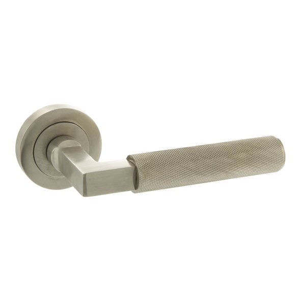 MHR200SN � Satin Nickel � Millhouse Brass Cartwright Knurled Levers on Round Roses