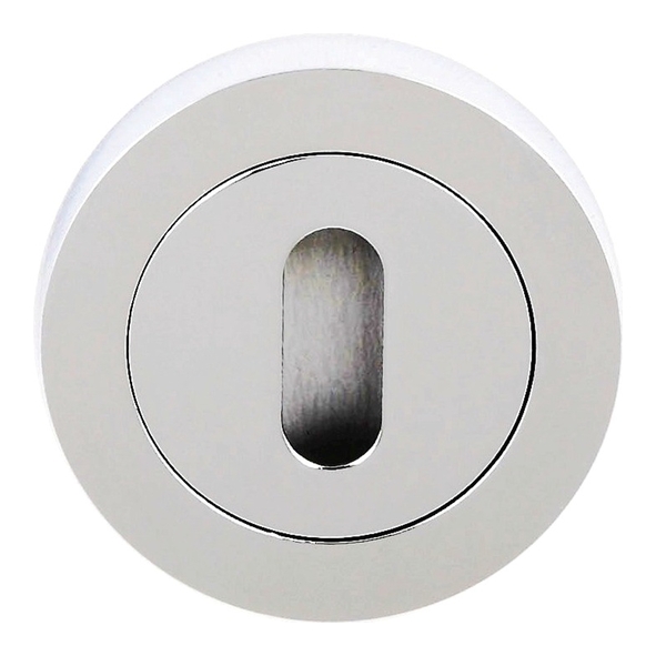 MHRKPC � Polished Chrome � Millhouse Brass Key Escutcheons on Round Rose