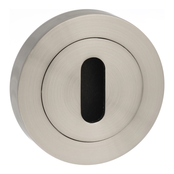 MHRKSN � Satin Nickel � Millhouse Brass Key Escutcheons on Round Rose
