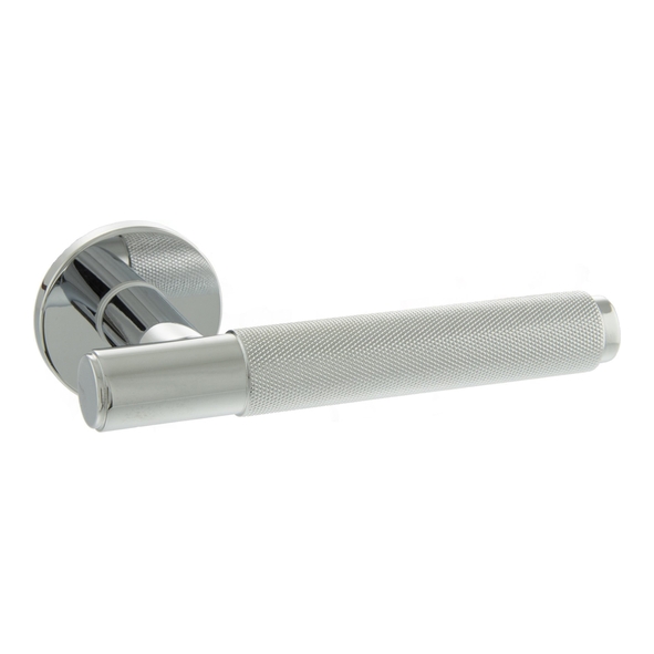 MHSR100PC � Polished Chrome � Millhouse Brass Crompton Knurled Levers on 5mm Round Roses