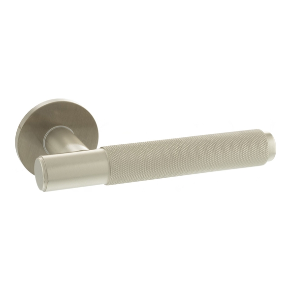MHSR100SN � Satin Nickel � Millhouse Brass Crompton Knurled Levers on 5mm Round Roses