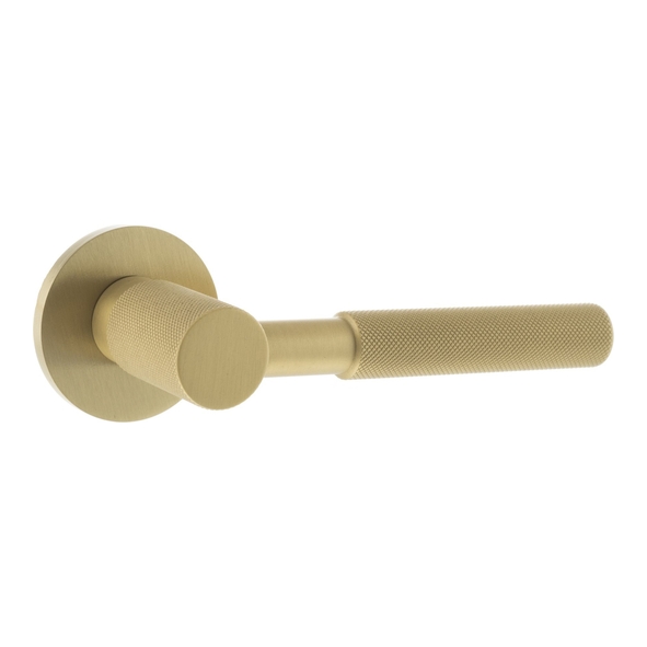 MHSR500SB � Satin Brass � Millhouse Brass Mason Knurled Levers on 5mm Round Roses