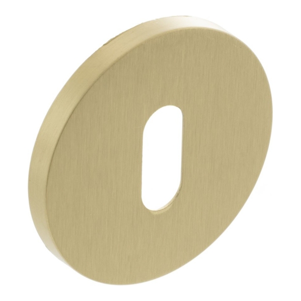 MHSRKSB � Satin Brass � Millhouse Brass Key Escutcheons on 5mm Round Rose