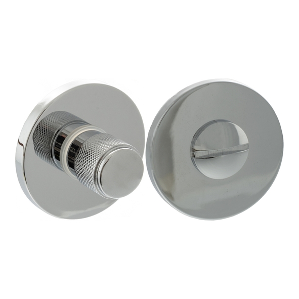 MHSRKWCPC � Polished Chrome � Millhouse Brass Knurled WC Turn and Release on 5mm Round Rose