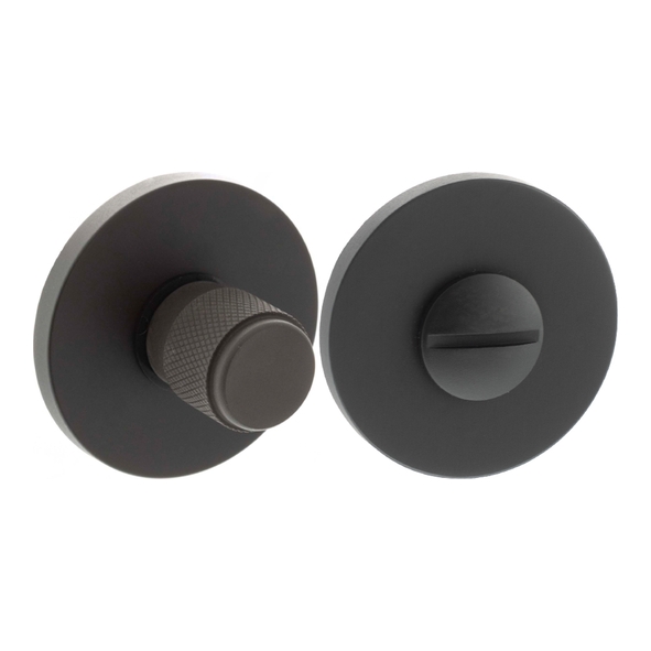 MHSRKWCUDB � Urban Dark Bronze � Millhouse Brass Knurled WC Turn and Release on 5mm Round Rose