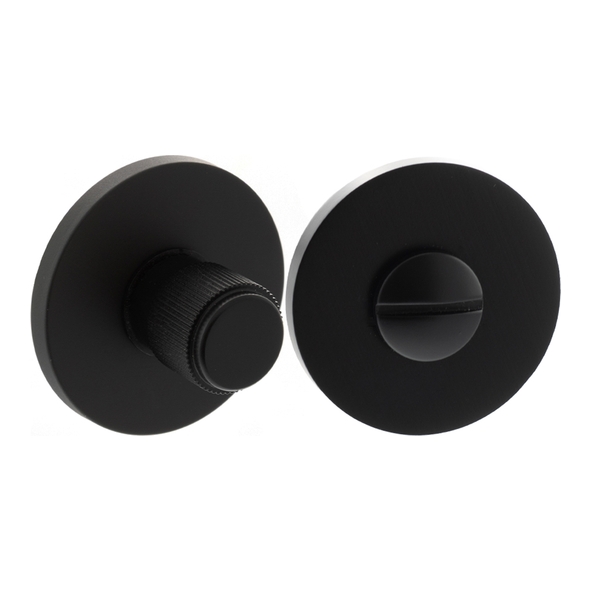 MHSRLWCMB � Matt Black � Millhouse Brass Linear WC Turn and Release on 5mm Round Rose