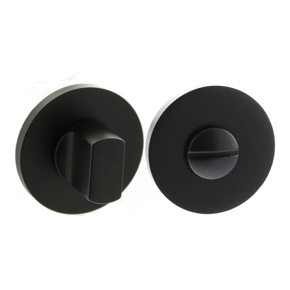 MHSRWCMB � Matt Black � Millhouse Brass WC Turn and Release on 5mm Round Rose