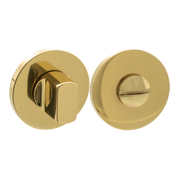 MHSRWCPB � Polished Brass � Millhouse Brass WC Turn and Release on 5mm Round Rose