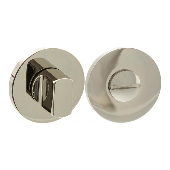 MHSRWCPN � Polished Nickel � Millhouse Brass WC Turn and Release on 5mm Round Rose