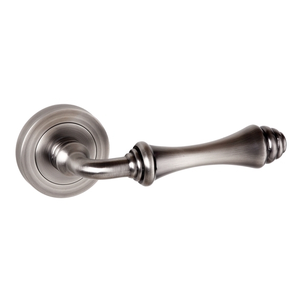 OE127MBN • Matt Gun Metal • Old English Durham Levers On Square Edge Round Roses