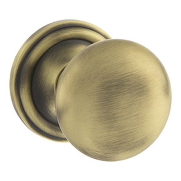OE58MMKMAB  Matt Antique Brass  Old English Harrogate Mushroom Mortice Knobs on Concealed Fix Roses