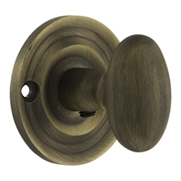 OEOWCMAB • Matt Antique Brass • Old English Oval Bathroom Turn With Release