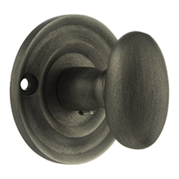 OEOWCMBN • Matt Gun Metal • Old English Oval Bathroom Turn With Release