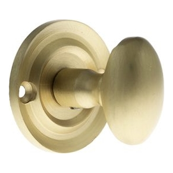 OEOWCSB  Satin Brass  Old English Oval Bathroom Turn With Release