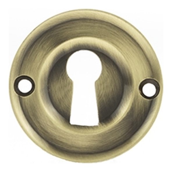 OERKEAB • Antique Brass • Old English Solid Brass Open Mortice Key Escutcheon
