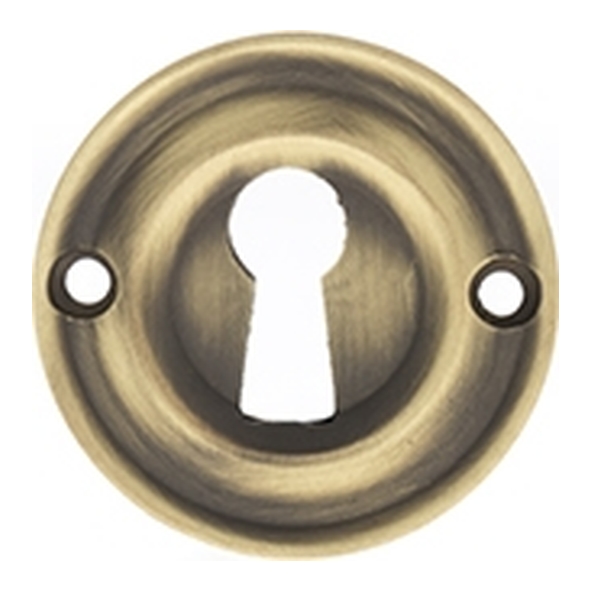OERKEMAB • Matt Antique Brass • Old English Solid Brass Open Mortice Key Escutcheon
