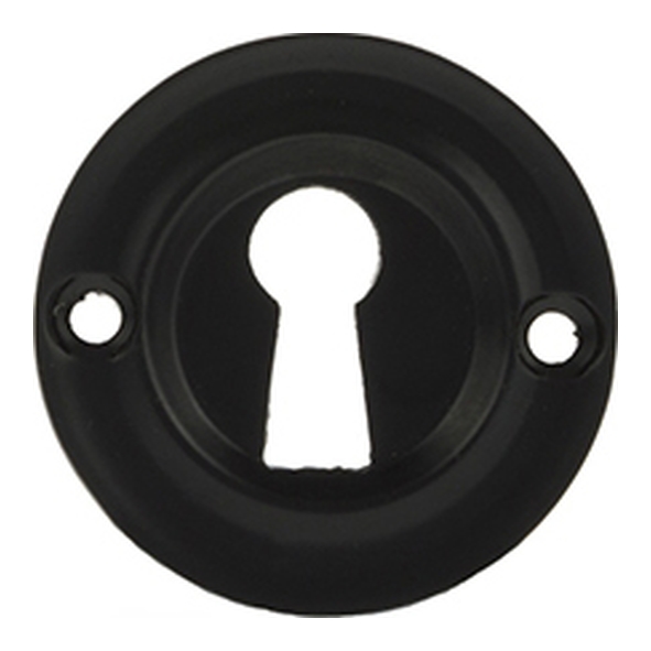 OERKEMB • Matt Black • Old English Solid Brass Open Mortice Key Escutcheon