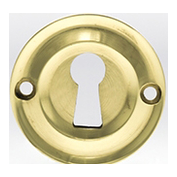 OERKEPB • Polished Brass • Old English Solid Brass Open Mortice Key Escutcheon