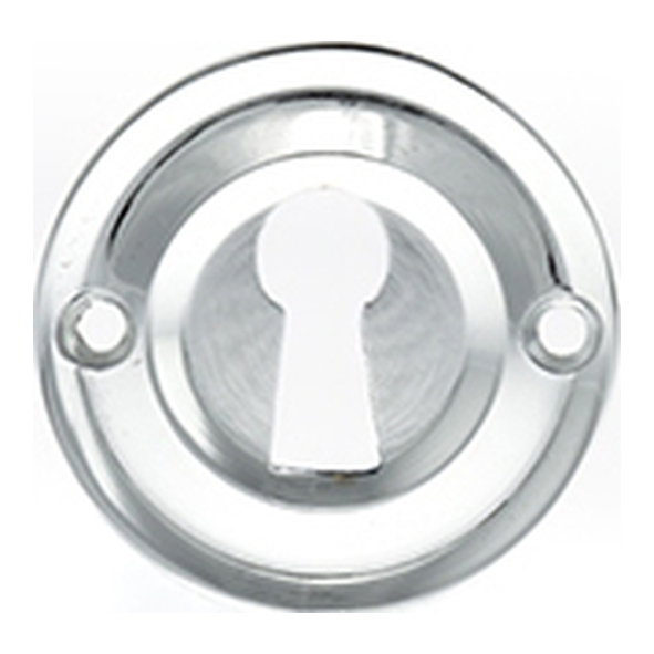 OERKEPC  Polished Chrome  Old English Solid Brass Open Mortice Key Escutcheon