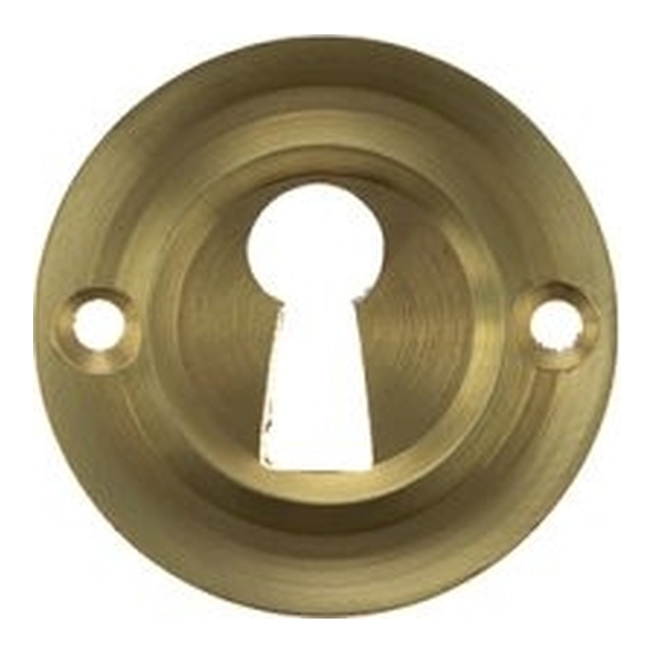 OERKESB  Satin Brass  Old English Solid Brass Open Mortice Key Escutcheon