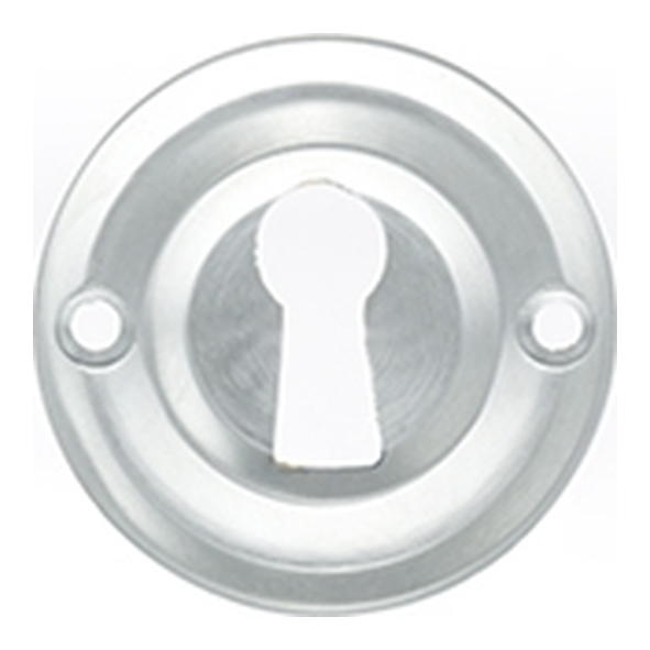 OERKESC  Satin Chrome  Old English Solid Brass Open Mortice Key Escutcheon