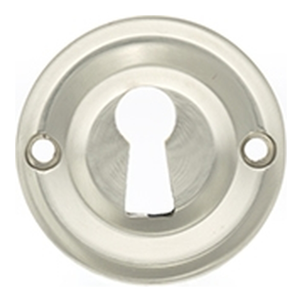 OERKESN • Satin Nickel • Old English Solid Brass Open Mortice Key Escutcheon