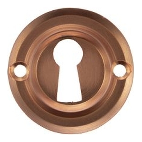 OERKEUSC • Urban Satin Copper • Old English Solid Brass Open Mortice Key Escutcheon