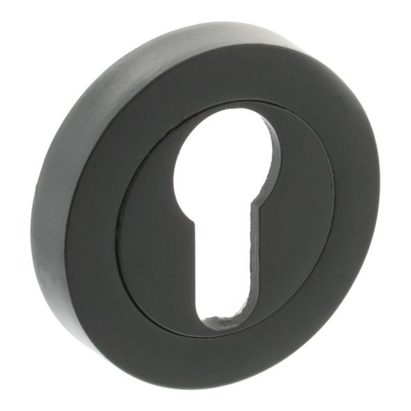 S2ESCERMB  Matt Black  Status Round Euro Cylinder Escutcheon