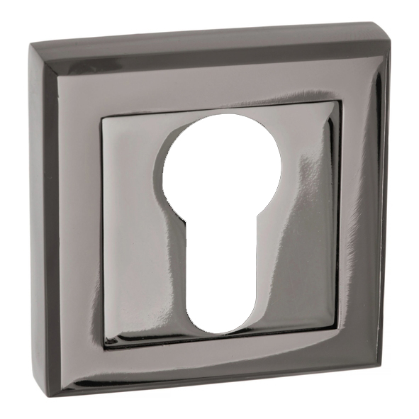 S2ESCESBN  Black Nickel  Status Square Euro Cylinder Escutcheon