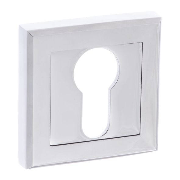 S2ESCESPC • Polished Chrome • Status Square Euro Cylinder Escutcheon