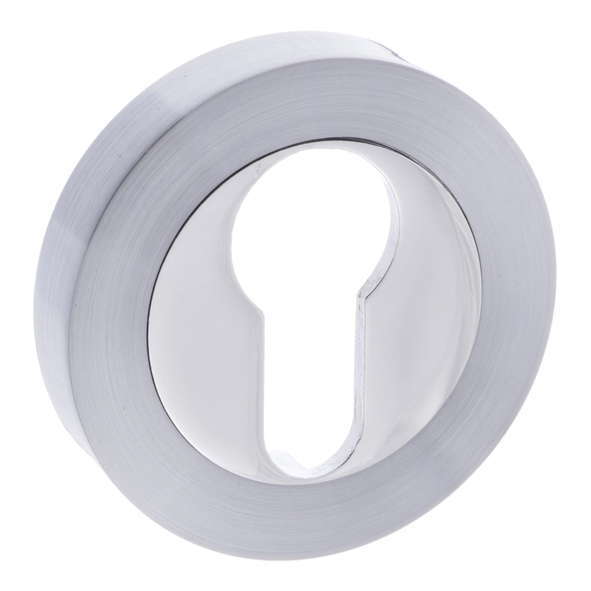 S3ESCERSCPC • Satin / Polished Chrome • Status Round Euro Cylinder Escutcheon